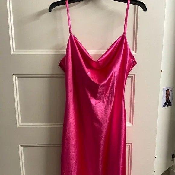 Amazon | Dresses | Pink Slip Dress With Adjustable Straps Hotpink Slipdress  Wornonce Mididress | Poshmark